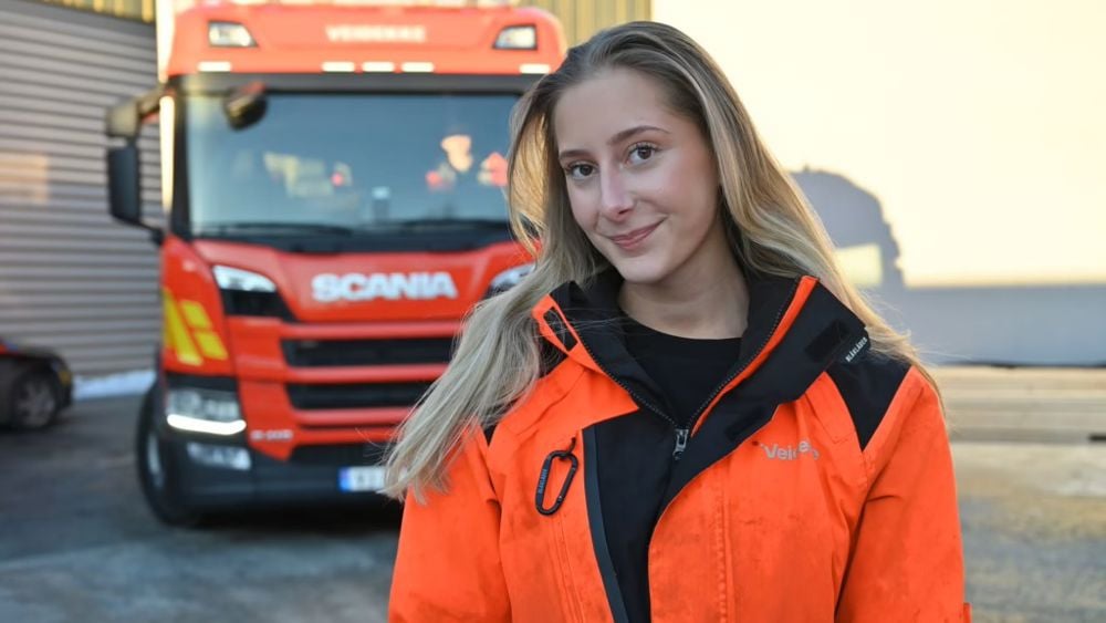 Tea Storhaug Jønsson, lærling i asfaltfaget hos Veidekke Steinkjer