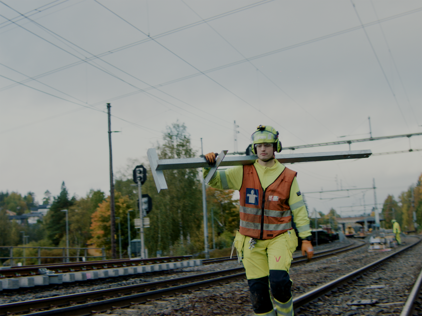 Arbeid på jernbanen. Foto. 