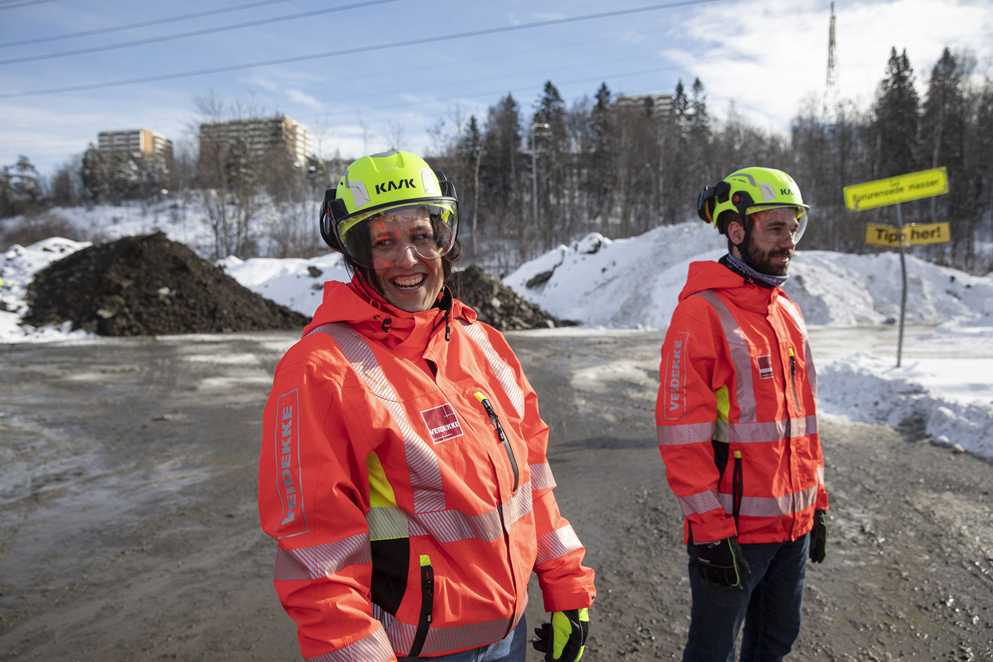 HR-sjef Karoline Granheim og økonomisjef Thomas Svankil i Veidekke Geomaterialer.